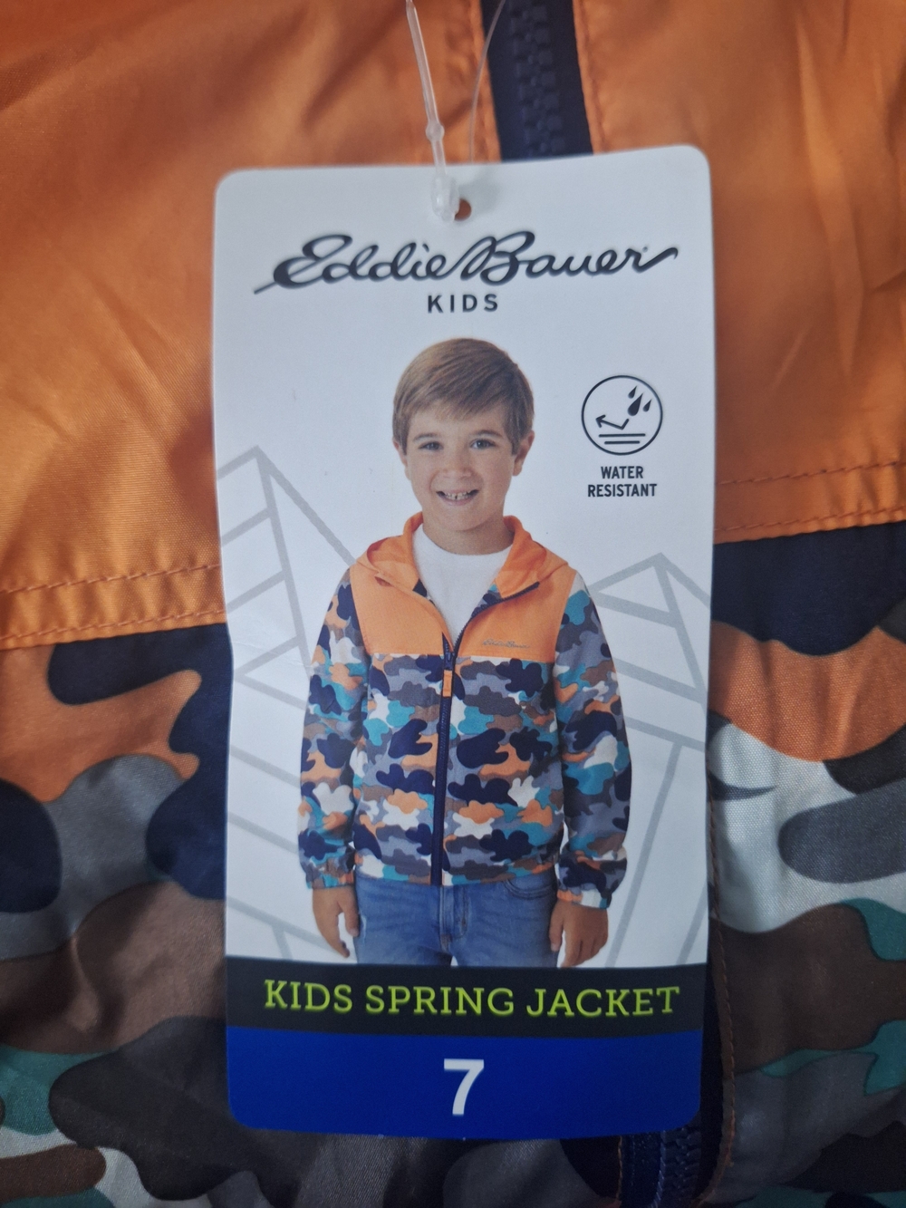 Eddie Bauer Kids Orange and Navy Camo Jacket